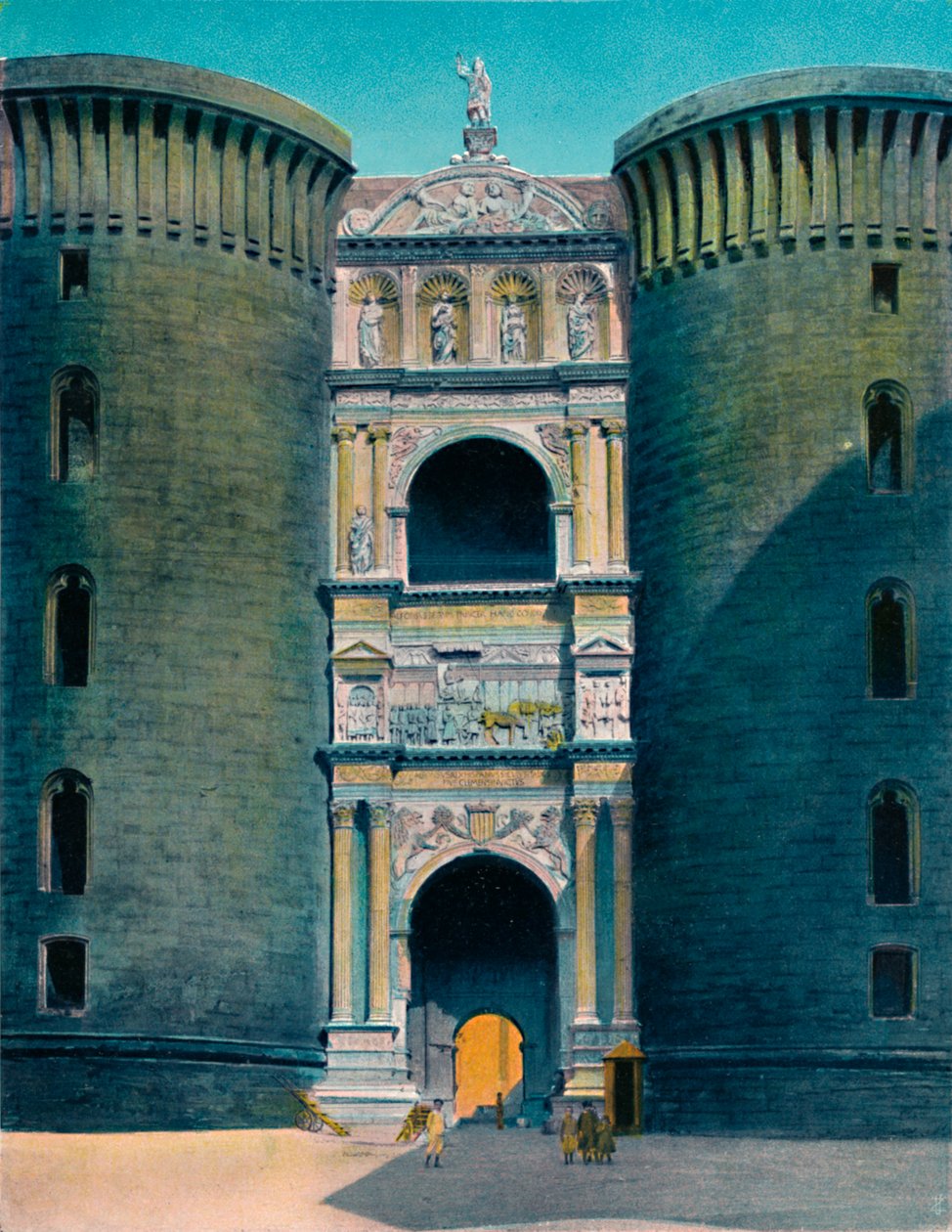 Nápoles - Castel Nuovo, Arco de Aragón, c1900 de Unbekannt