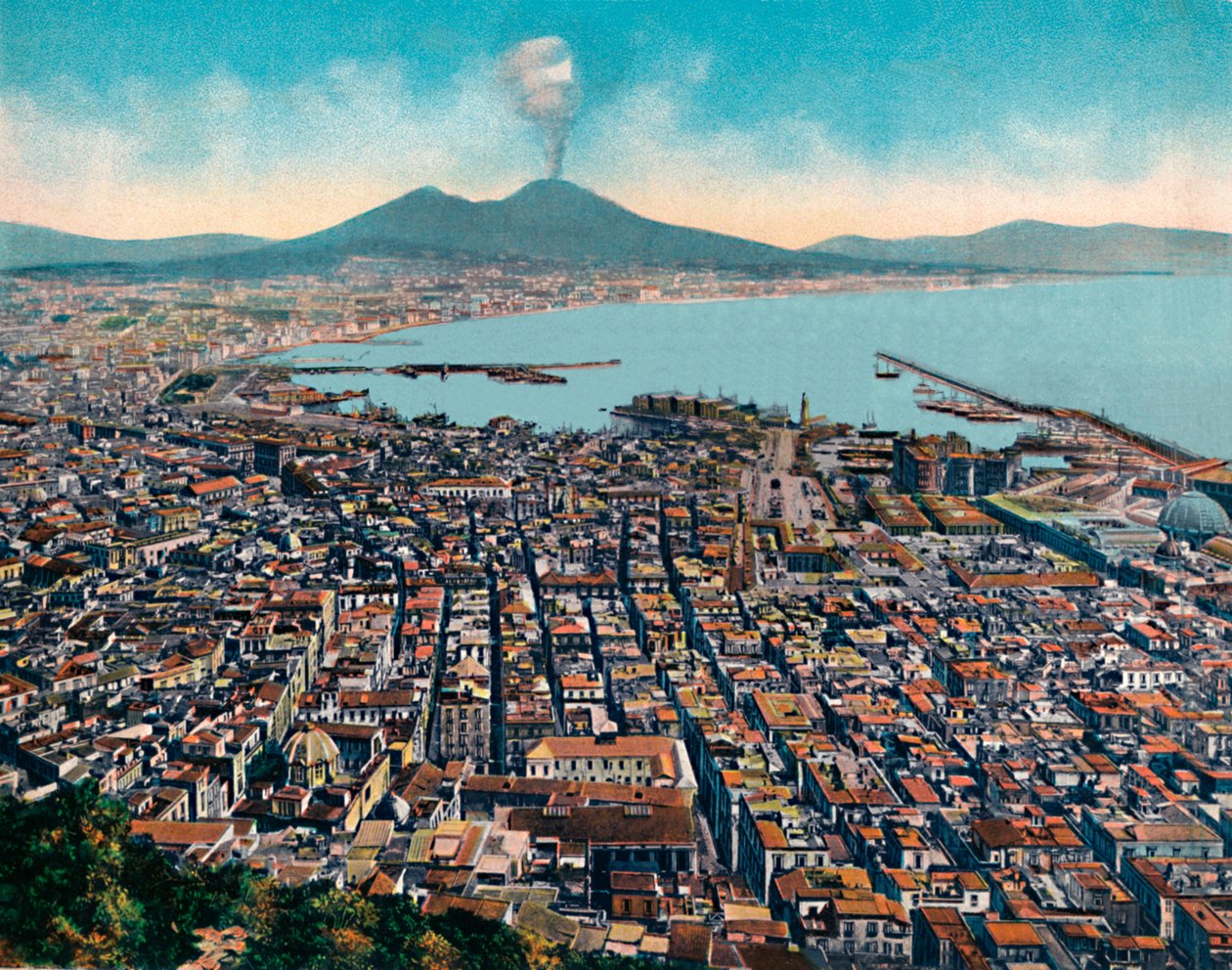 Nápoles - Panorama desde S. Martino, vista desde San Martino, c1900 de Unbekannt