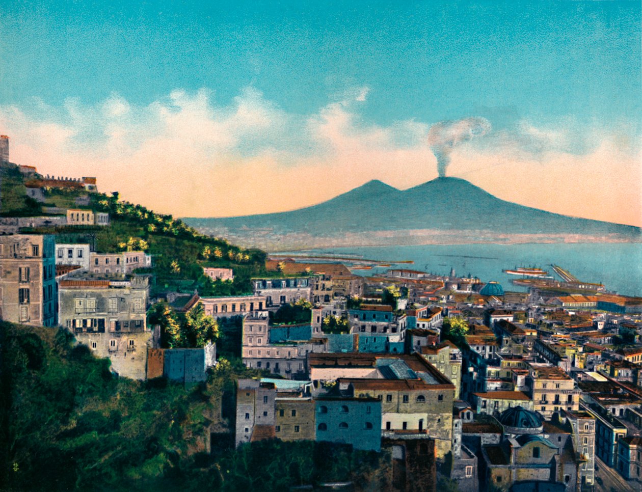 Nápoles - Panorama desde Via Tasso, c1900 de Unbekannt