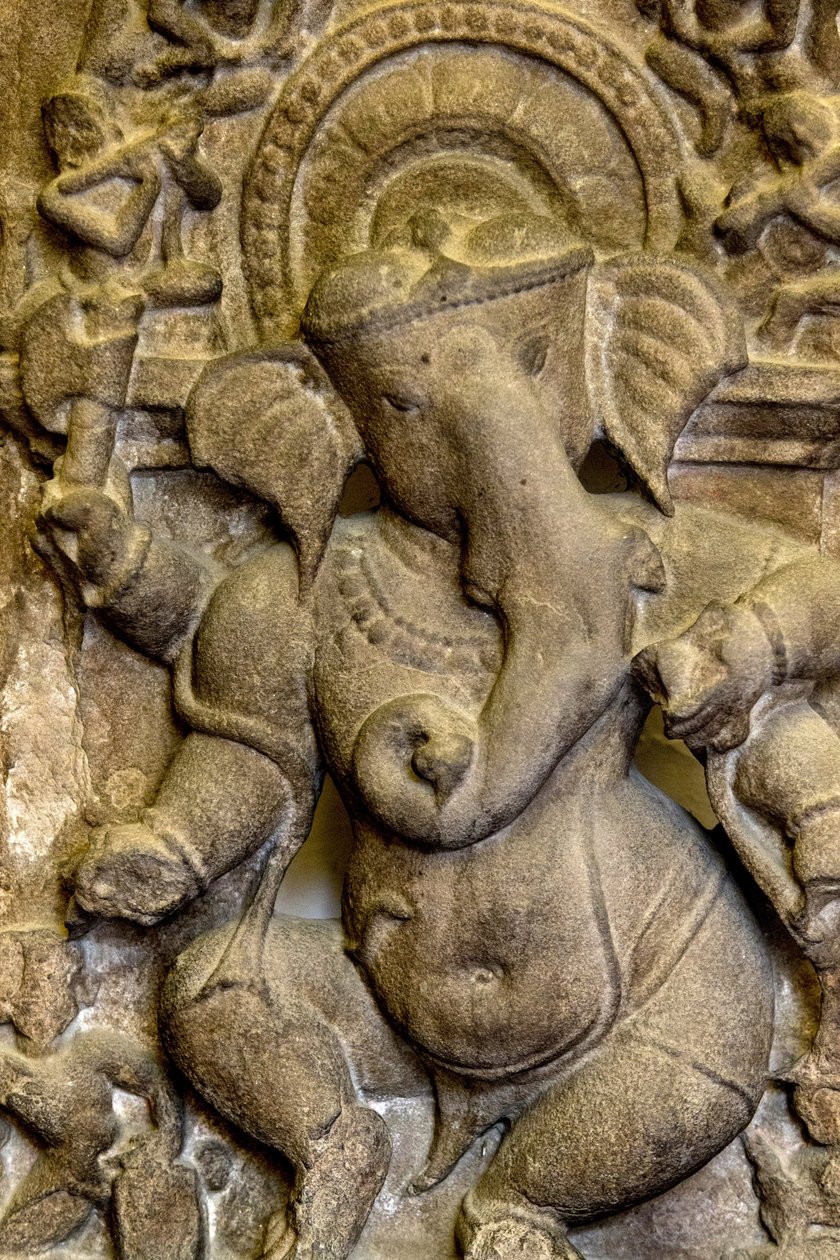 Museo Nacional de India, Delhi. Relieve de Ganesha. Detalle. India de Unbekannt