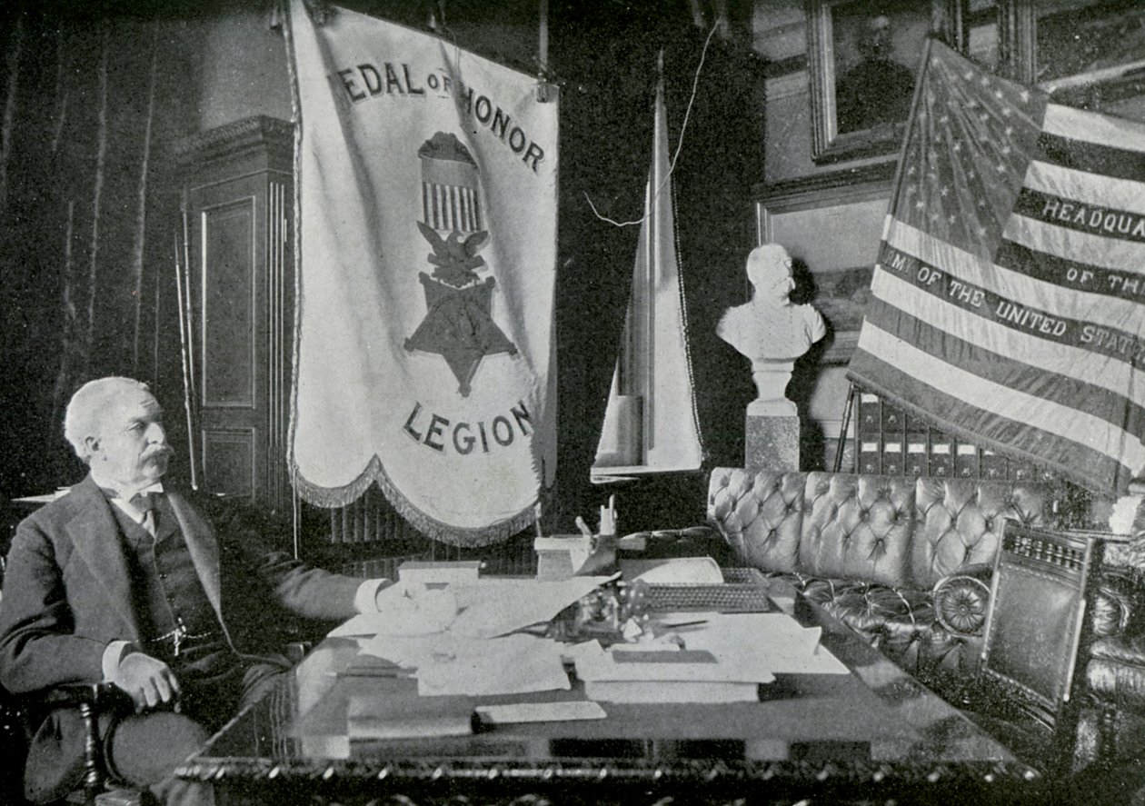 Nelson A Miles, general del Ejército de EE.UU., en su cuartel general, 1898 de Unbekannt