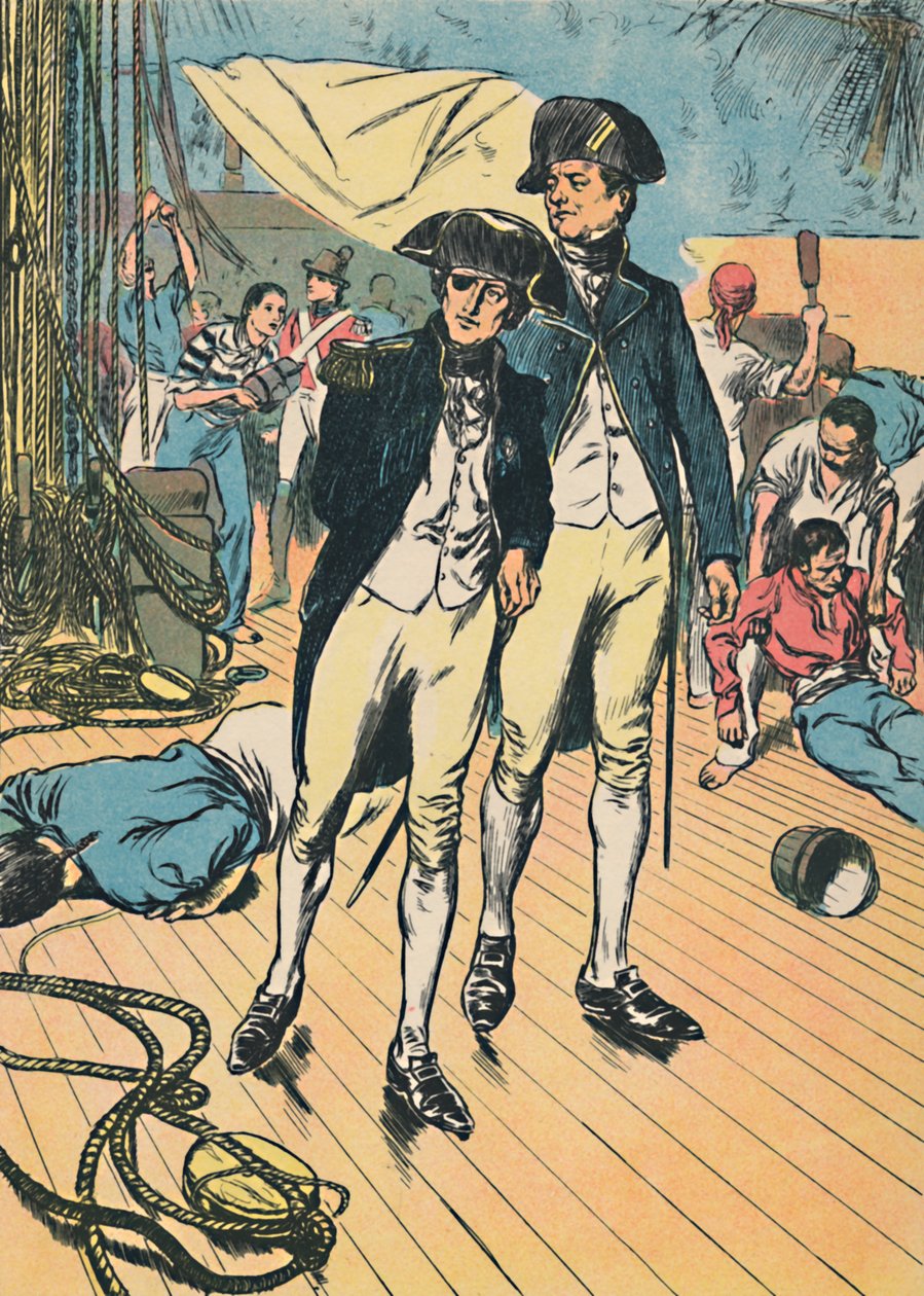 Nelson en la Victoria en Trafalgar, c1907 de Unbekannt