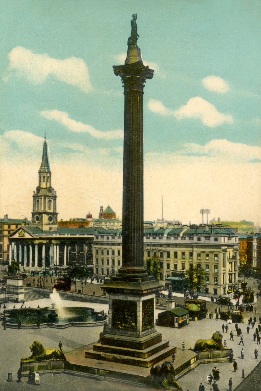 Columna de Nelson y Trafalgar Square, Londres, c. 1910 de Unbekannt