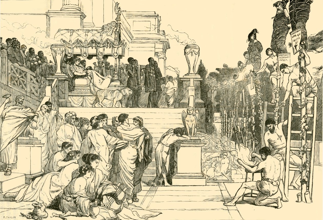 Las antorchas de Nerón - Quema de cristianos en Roma, 1890 de Unbekannt