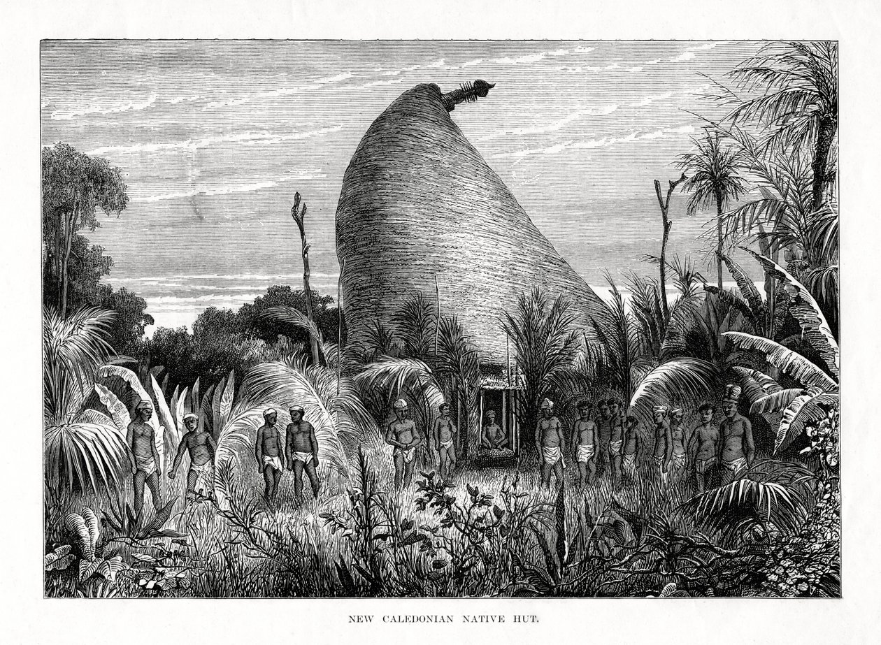 Cabaña Nativa de Nueva Caledonia, suroeste del Pacífico, 1877 de Unbekannt