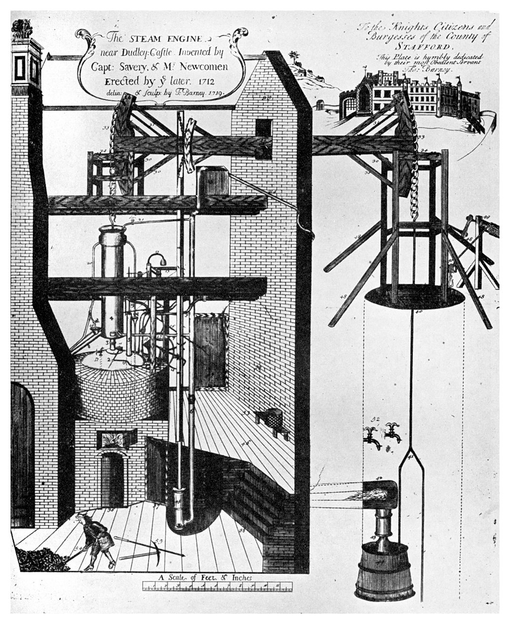 Máquina de vapor de Newcomen para drenar minas, 1956 de Unbekannt