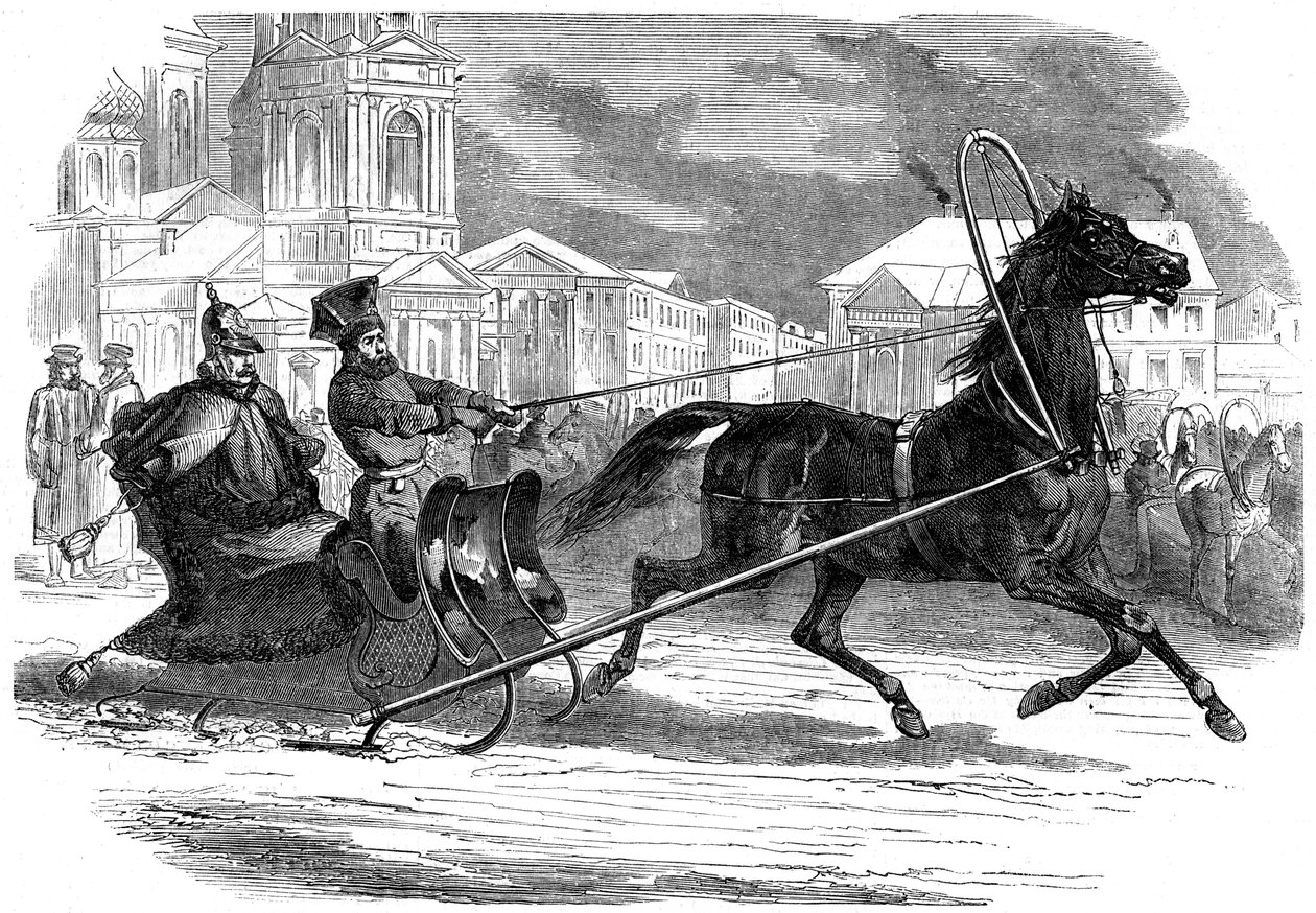 Nicolás I 1796-1855, Emperador de Rusia, en su droshky, San Petersburgo, 1853 de Unbekannt