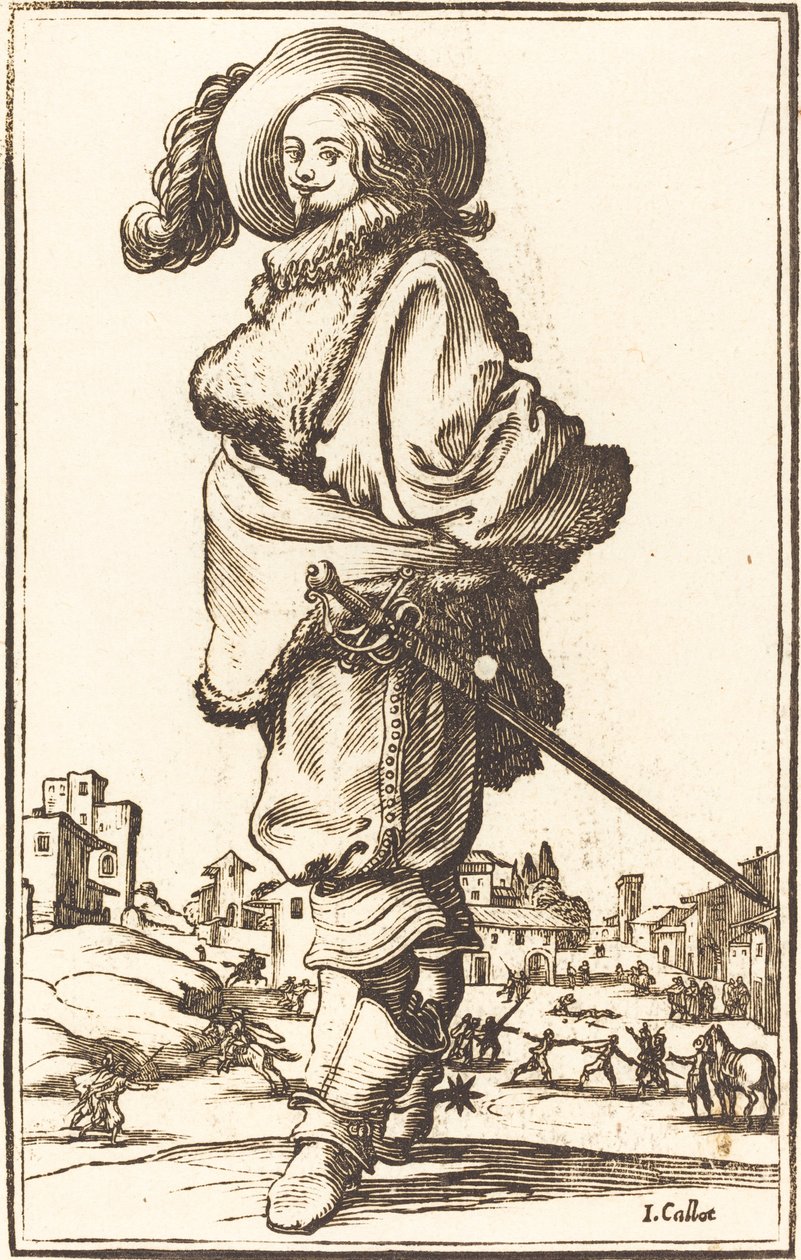 Hombre noble con plastrón de piel de Unbekannt
