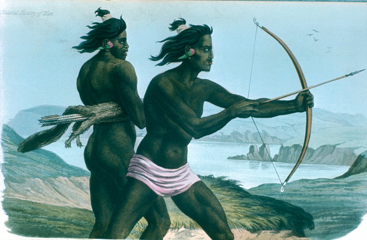 Indios de San Francisco de América del Norte cazando con arcos y flechas, c1840 de Unbekannt
