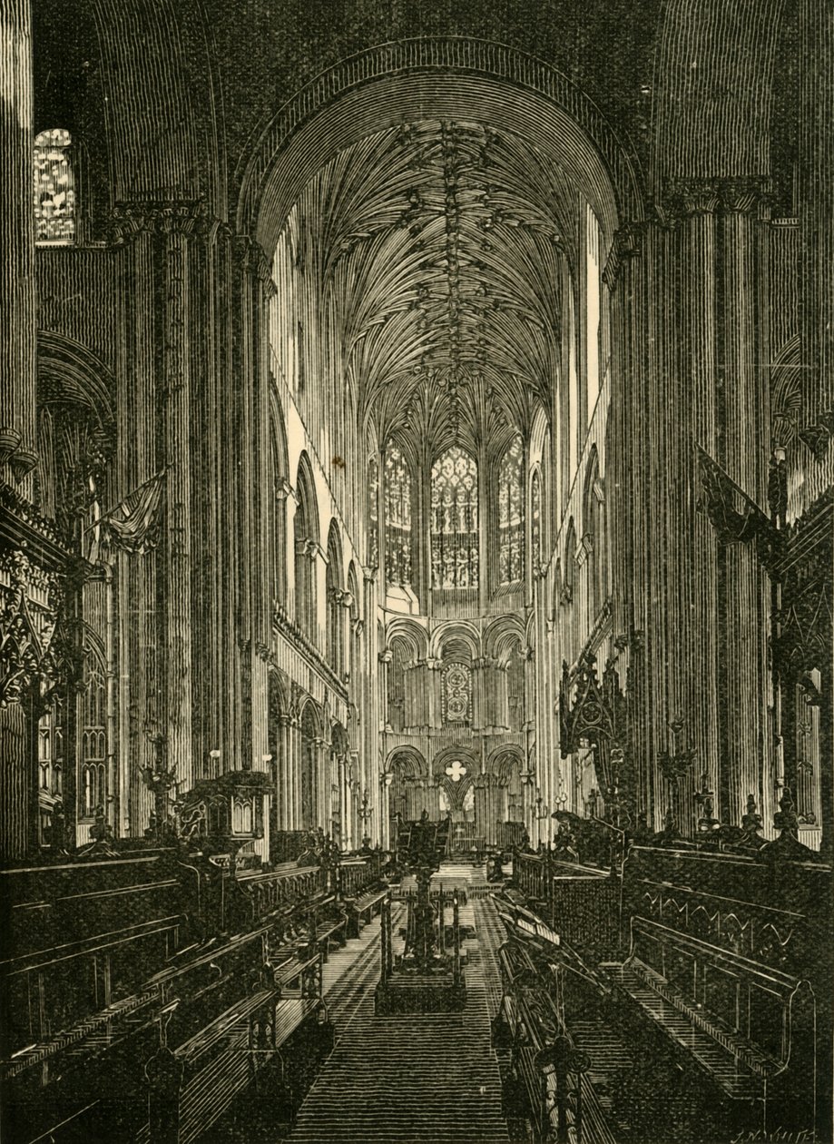 Catedral de Norwich. El Coro, mirando al este, 1898 de Unbekannt