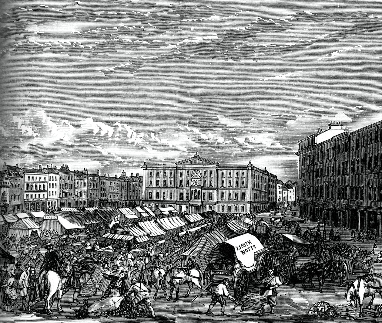 Plaza del mercado de Nottingham, c1880 de Unbekannt