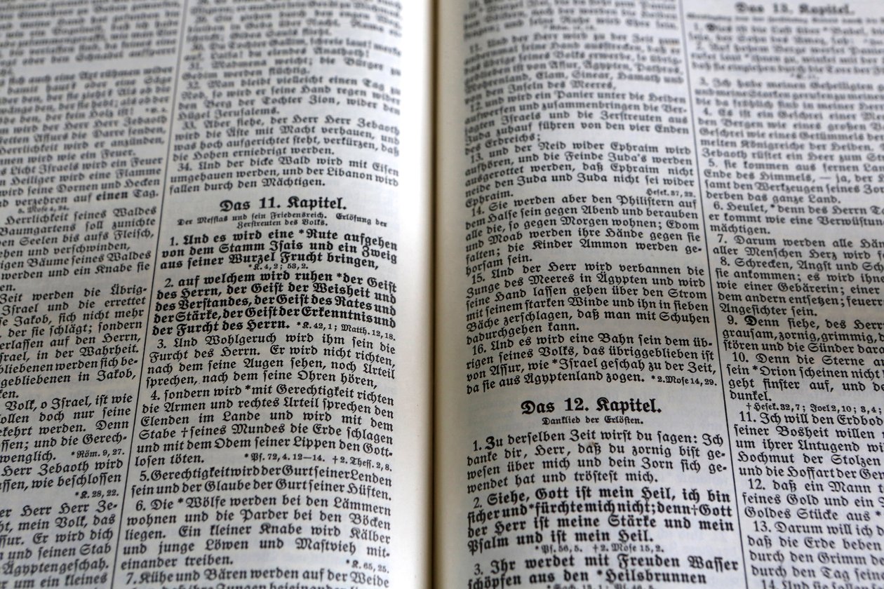 Obersteinbach, Bas-Rhin, Francia, el 29/5/2014 - Biblia. Templo luterano. de Unbekannt