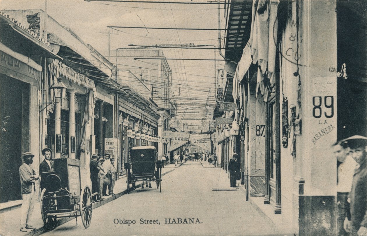 Calle Obispo, Habana, c. 1910 de Unbekannt