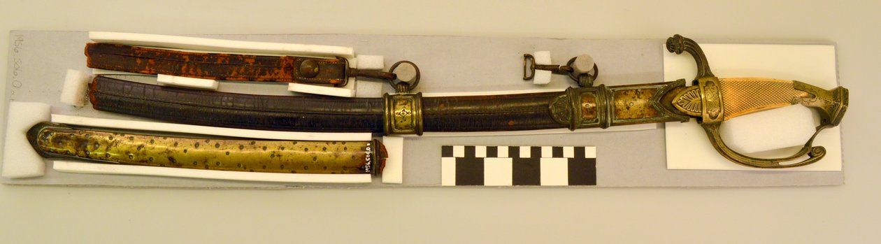 Espada y vaina de oficial de posible origen francés que perteneció a William L. Clay Hickman y fue utilizada en la Guerra de 1812 de Unbekannt