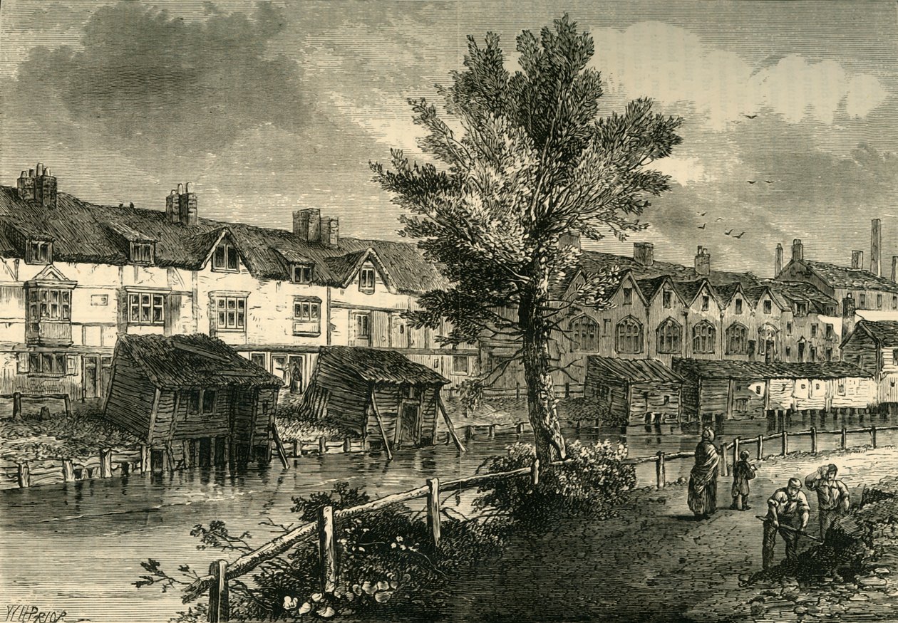 Casas antiguas en London Street, Dockhead, alrededor de 1810, c1878 de Unbekannt
