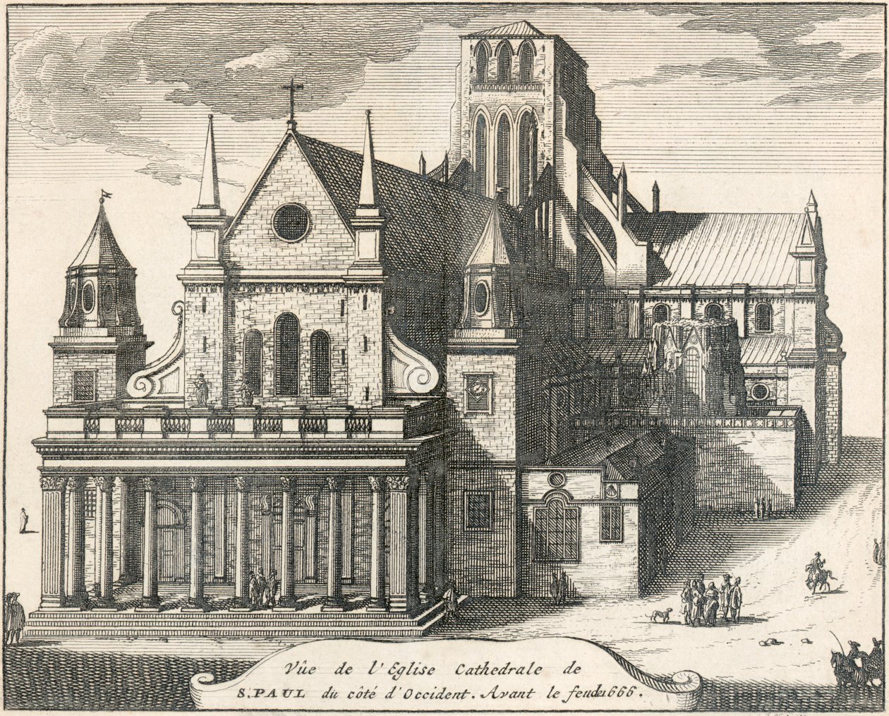 Antigua Catedral de San Pablo, Ciudad de Londres, siglo XVII 1707 de Unbekannt