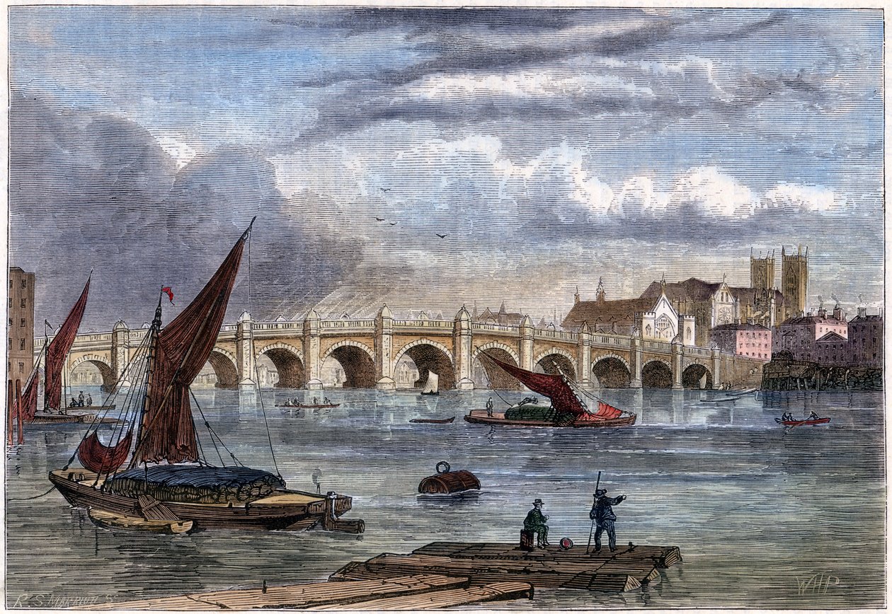 Antiguo Puente de Westminster en 1754 de Unbekannt