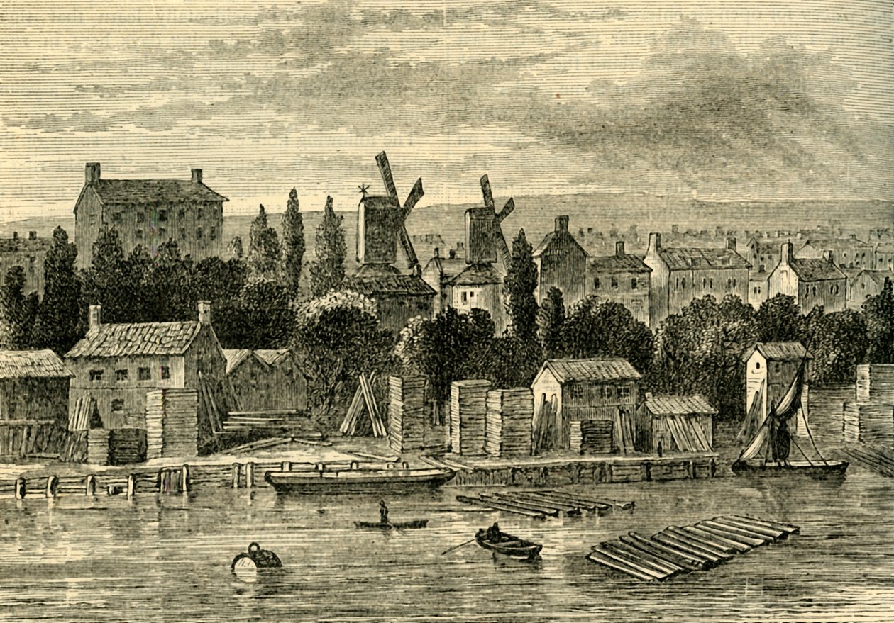 Viejos Molinos de Viento en Lambeth, alrededor de 1750, c1878 de Unbekannt