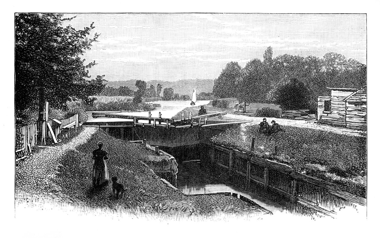 Antigua esclusa de Windsor, río Támesis, Berkshire de Unbekannt
