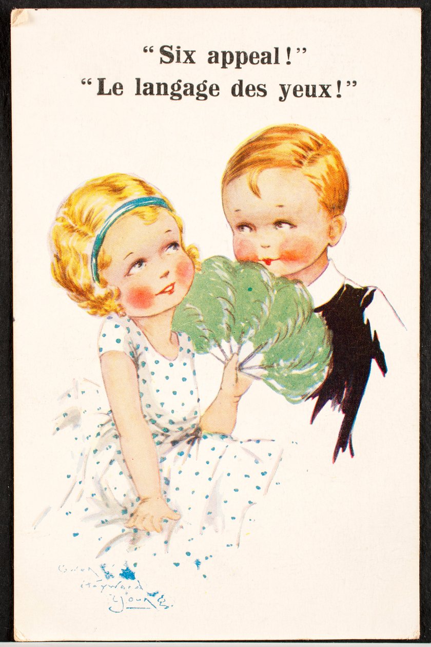 Tarjeta postal antigua / Lenguaje de los ojos / Niños de Unbekannt