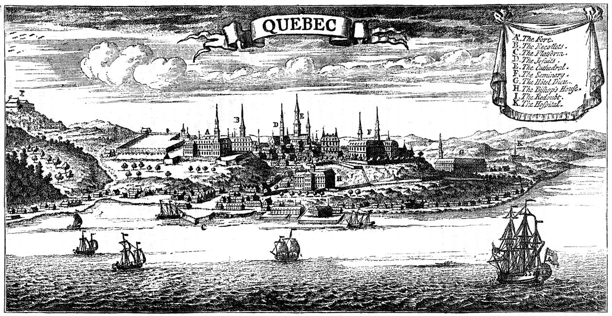 Vista antigua de Quebec, 1730 c1880 de Unbekannt