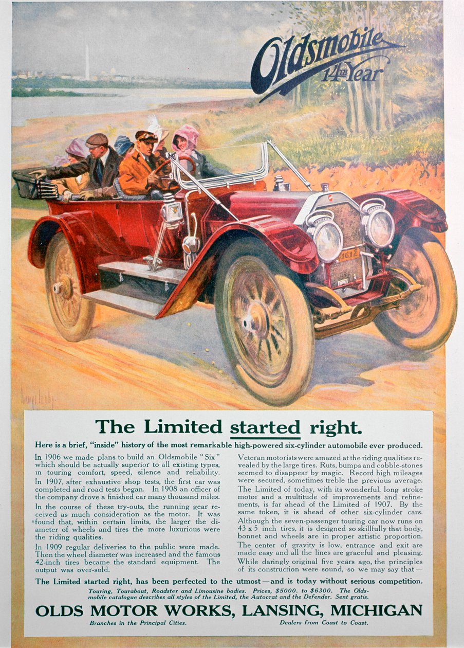Anuncio de coche Oldsmobile, 1911 de Unbekannt
