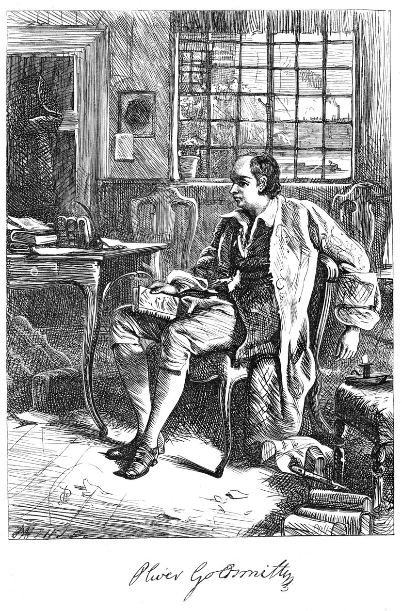 Oliver Goldsmith, dramaturgo del siglo XVIII, c. 1860s de Unbekannt