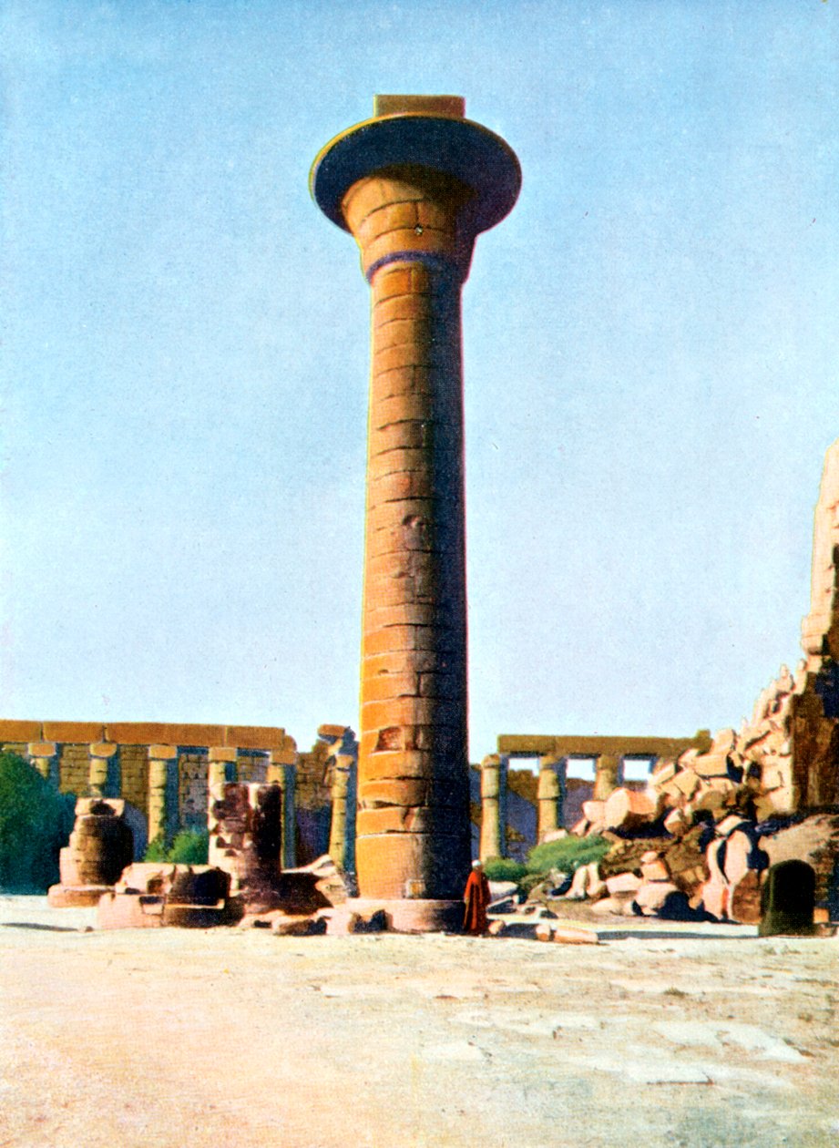 Una de las columnas del Rey Taharqa, Karnak, Egipto, siglo XX de Unbekannt
