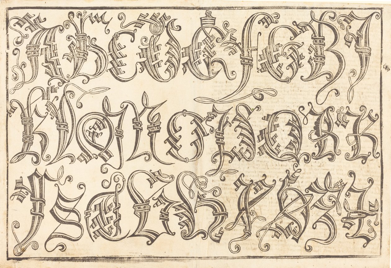 Alfabeto ornamental, 1480-1490 de Unbekannt