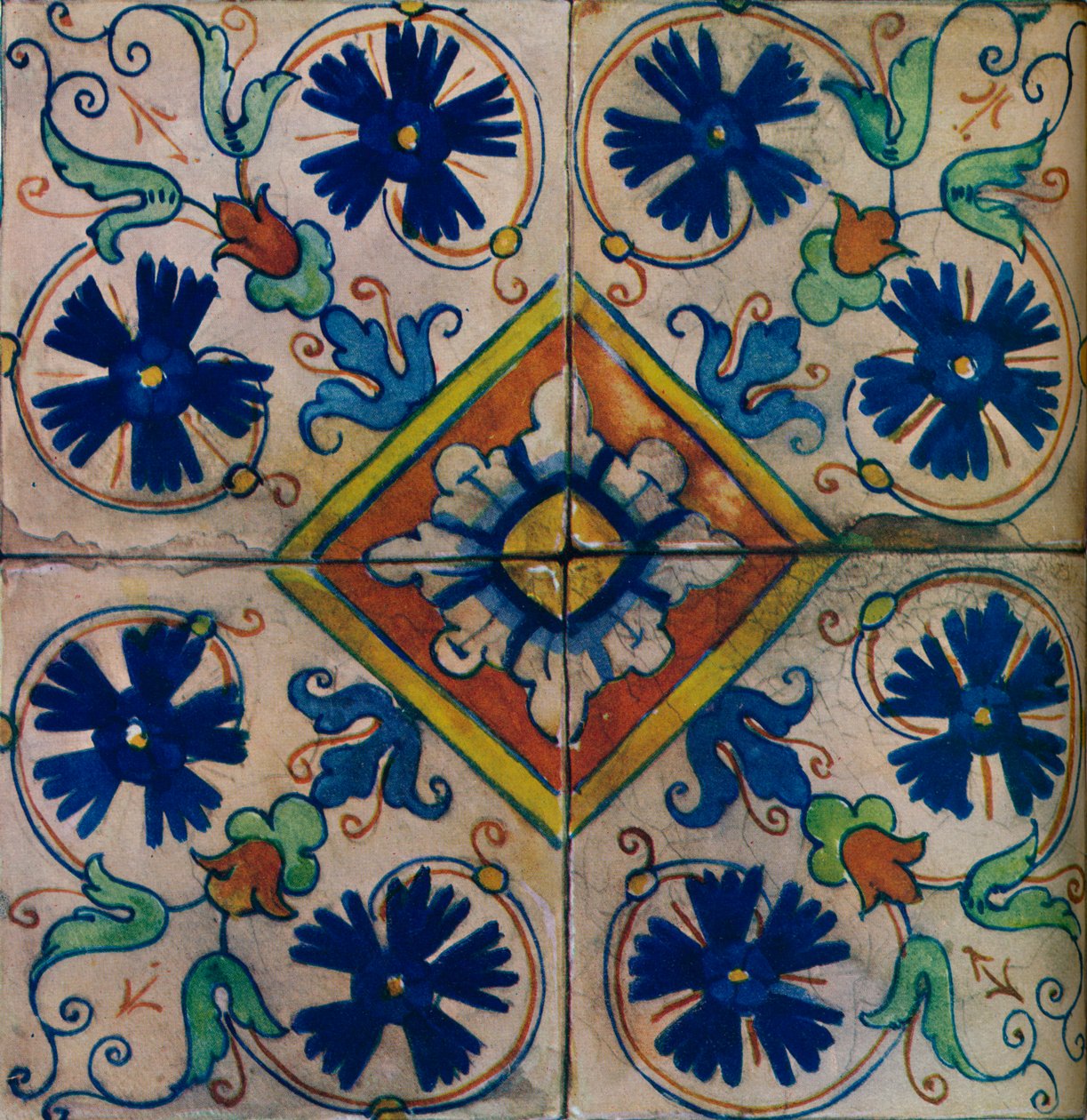 Azulejos ornamentales holandeses, influencia italiana, c1600 de Unbekannt