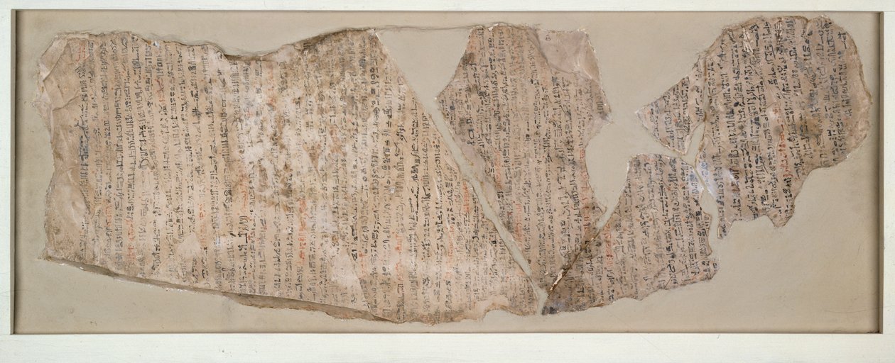 Ostracon, inscrito en hierático, XIX Dinastía c1292 AC - c1190 AC de Unbekannt