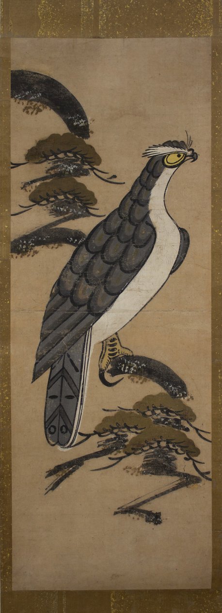Otsu-e de halcón en un pino, siglo XVIII de Unbekannt