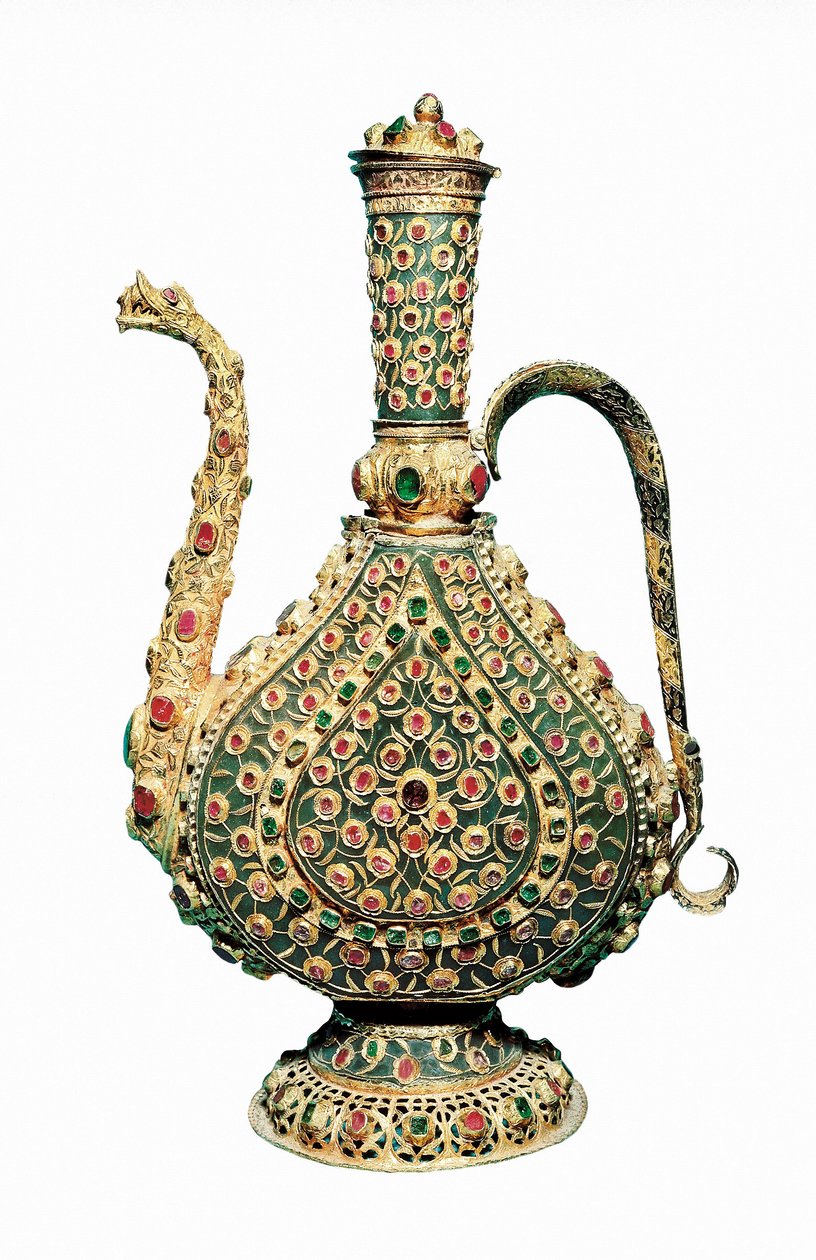 Arte otomano: jarra de oro, incrustada con piedras preciosas. Orfebrería del siglo XVII. de Unbekannt