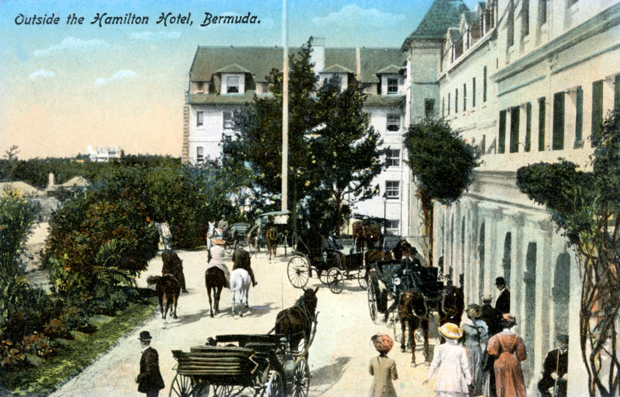 Fuera del Hotel Hamilton, Bermudas, c. 1900s de Unbekannt
