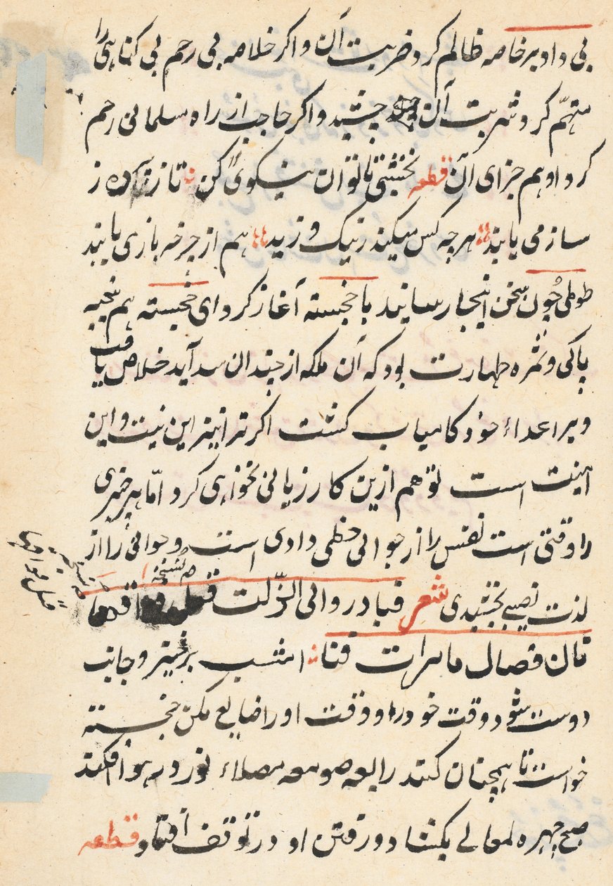 Página de Cuentos de un Loro Tuti-nama: página de texto, c. 1560 de Unbekannt
