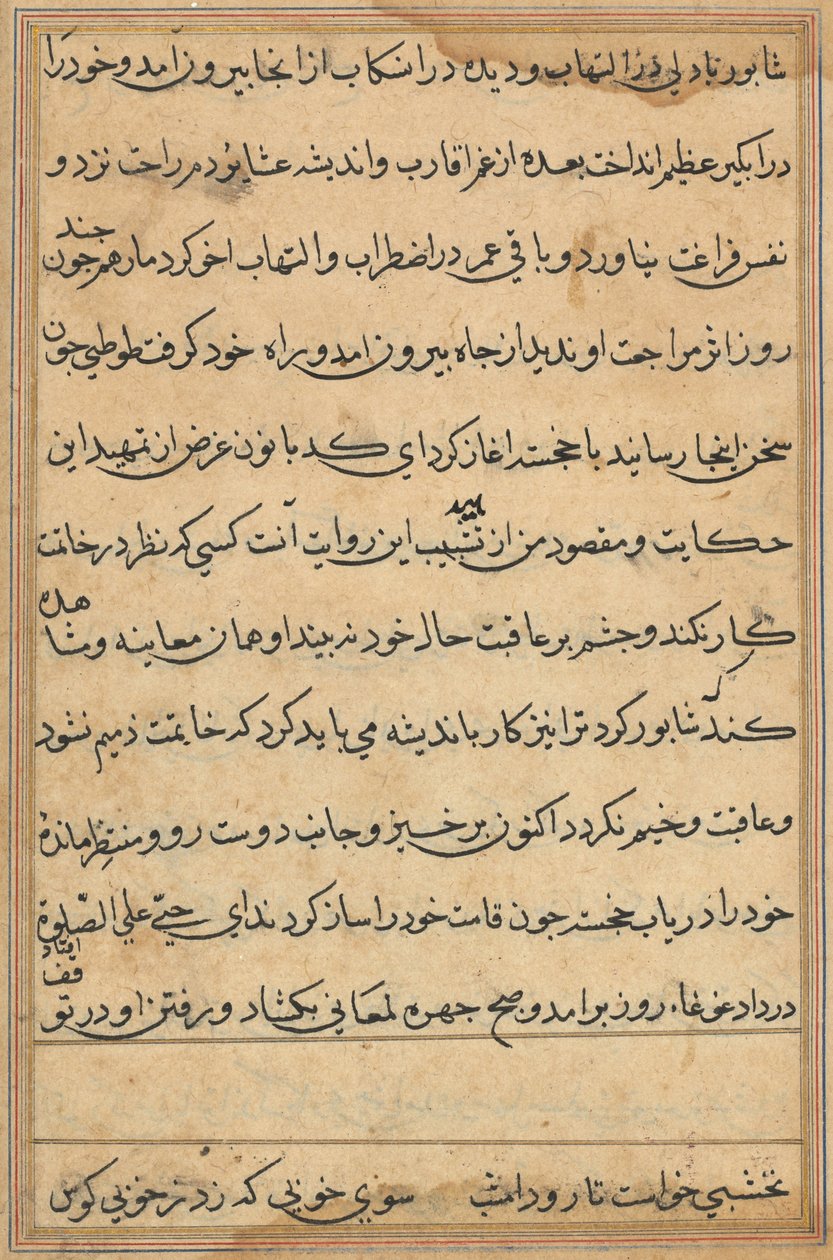 Página de Cuentos de un loro Tuti-nama: página de texto, c. 1560 de Unbekannt