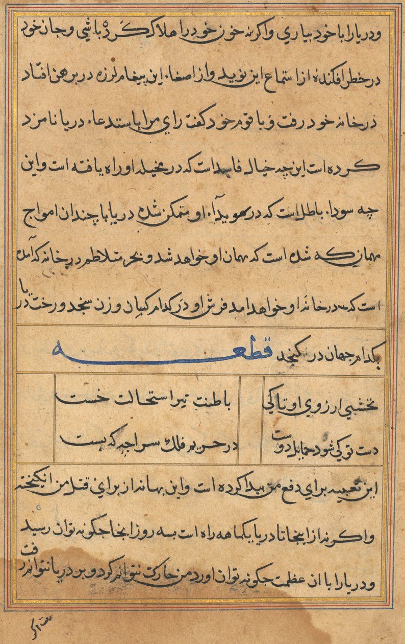 Página de Cuentos de un loro Tuti-nama: página de texto, c. 1560 de Unbekannt