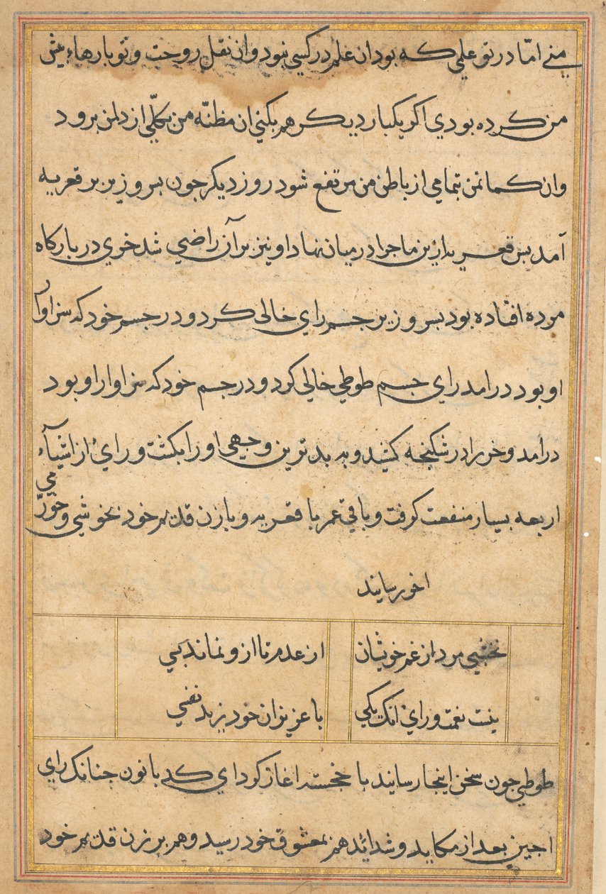 Página de Cuentos de un loro Tuti-nama: página de texto, c. 1560 de Unbekannt