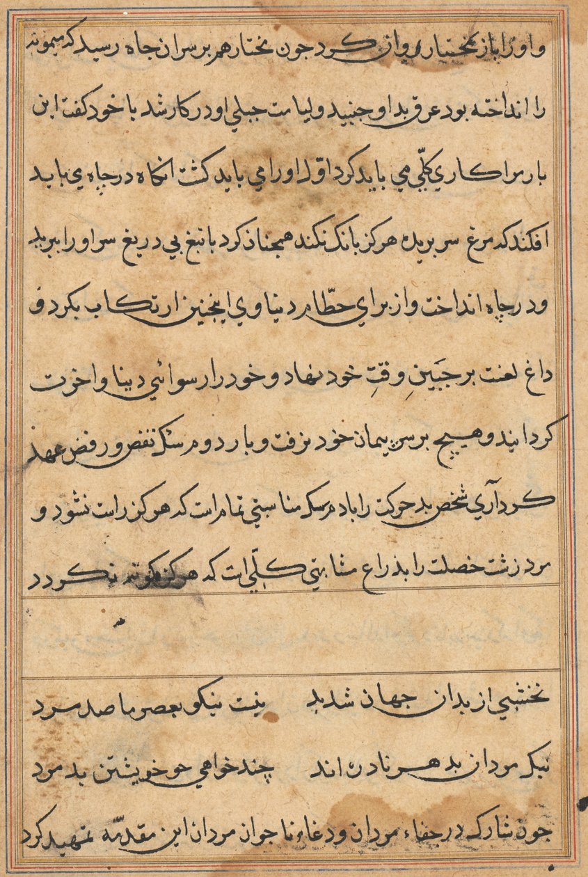 Página de Cuentos de un loro Tuti-nama: página de texto, c. 1560 de Unbekannt