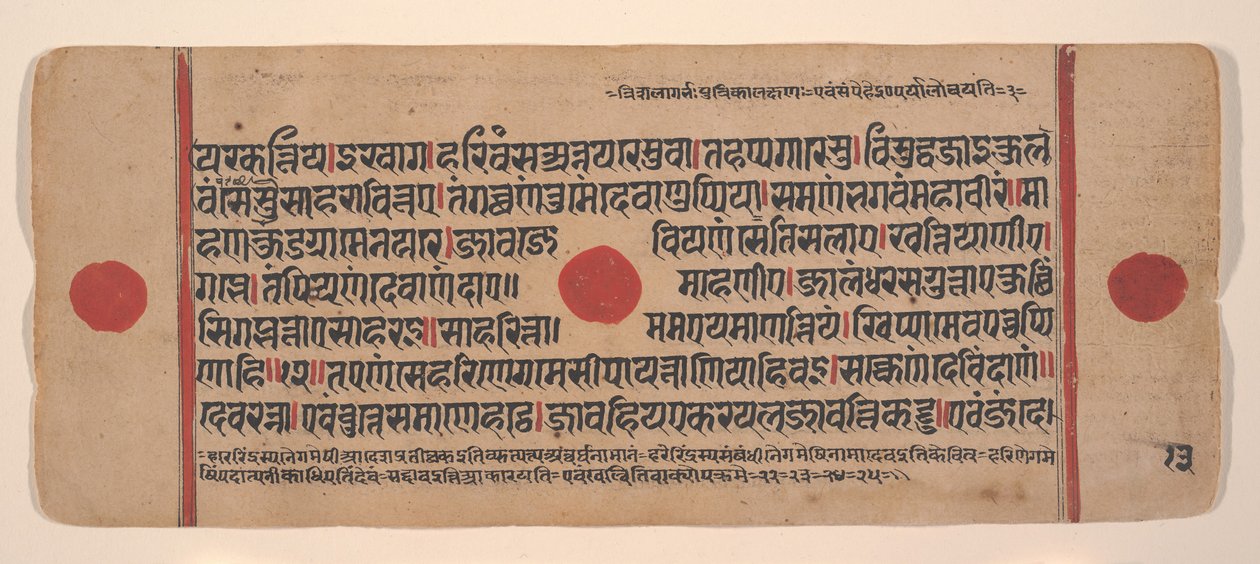 Página de un libro disperso de rituales Jain Kalpa Sutra de Unbekannt