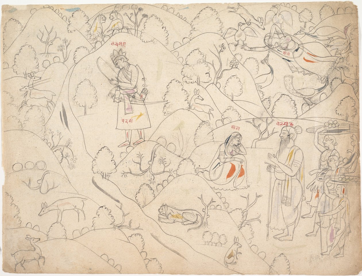Página de una Historia Dispersa del Ramayana de Unbekannt