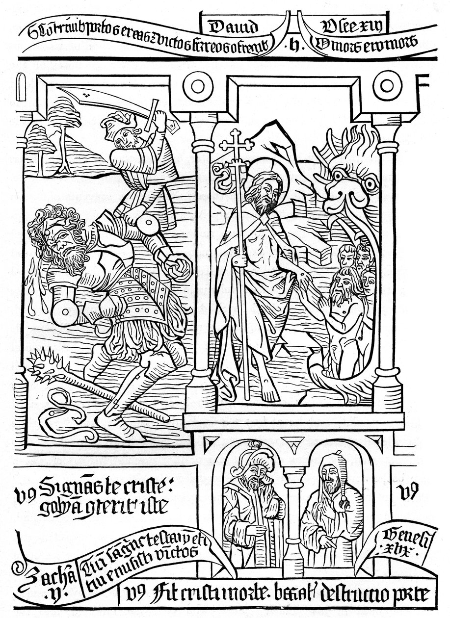 Página de la Biblia Pauperum, siglo XV, 1870 de Unbekannt