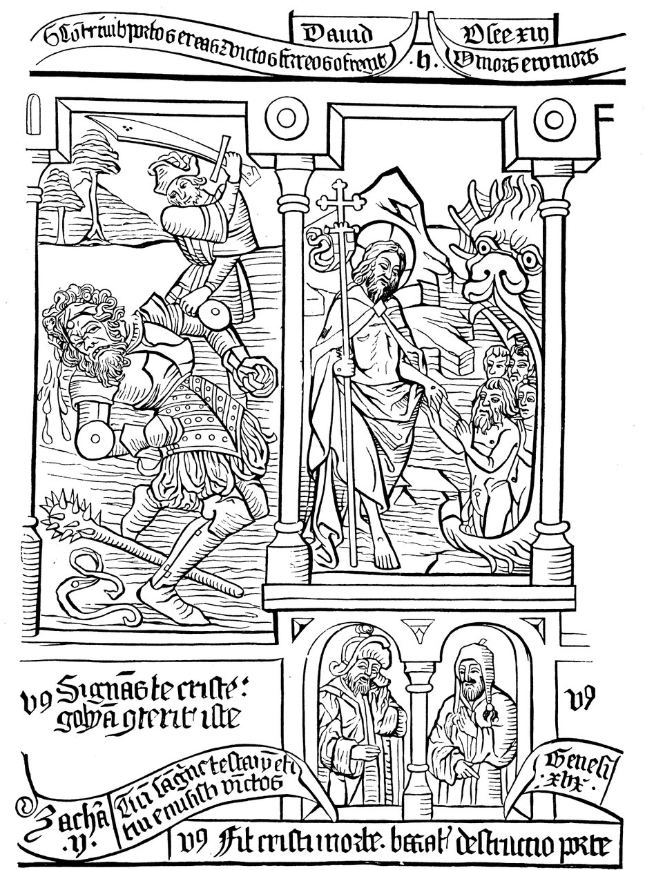 Página de Biblia Pauperum Biblia de los Pobres, siglo XV de Unbekannt