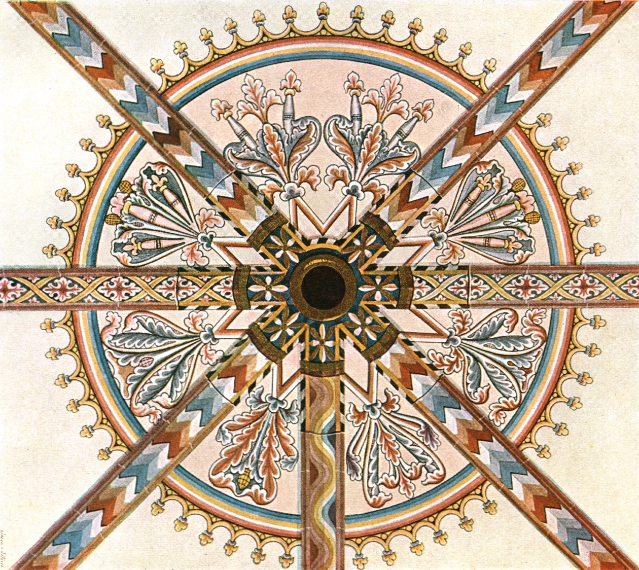 Decoración pintada en la Catedral, Limburg an der Lahn, Alemania, 1928 de Unbekannt