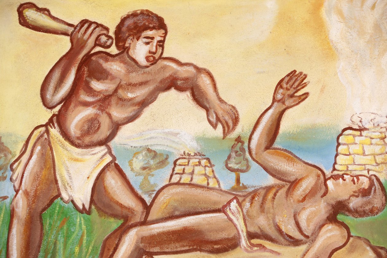 Pintura en la iglesia de Nuestra Señora de Togo: Caín y Abel, Togoville, Togo de Unbekannt