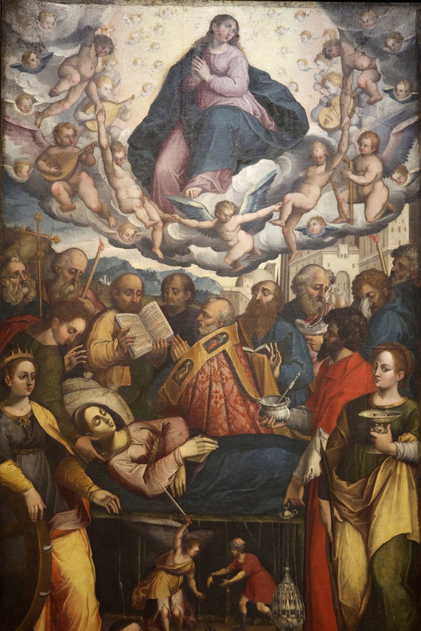 Pintura en la iglesia de San Francesco, Gallipoli, Apulia: la muerte de María, Gallipoli, Italia de Unbekannt