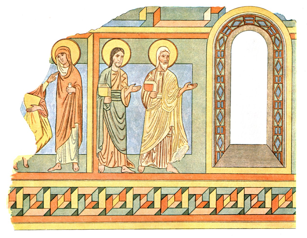 Pintura en la nave de la iglesia de Tybjerg, condado de Praesto, Dinamarca, 1928 de Unbekannt