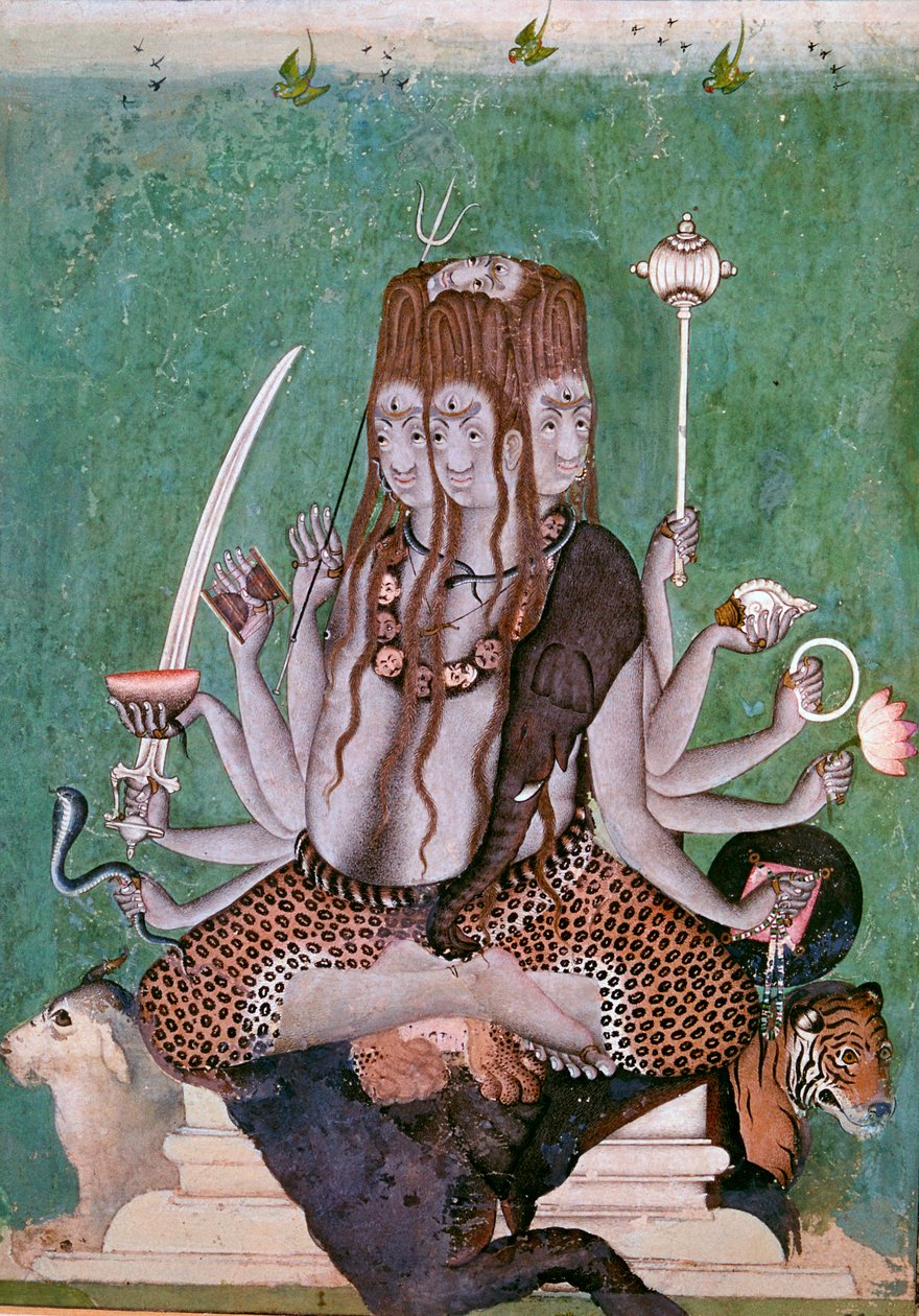 Pintura del dios Siva con atributos de Unbekannt