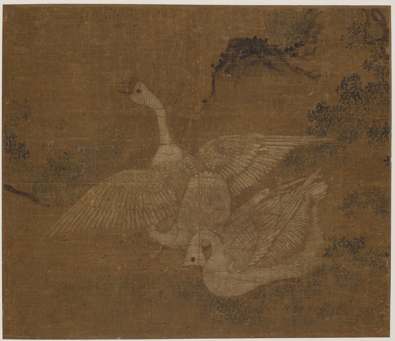 Par de gansos domésticos, posiblemente dinastía Ming, 1368-1644 de Unbekannt