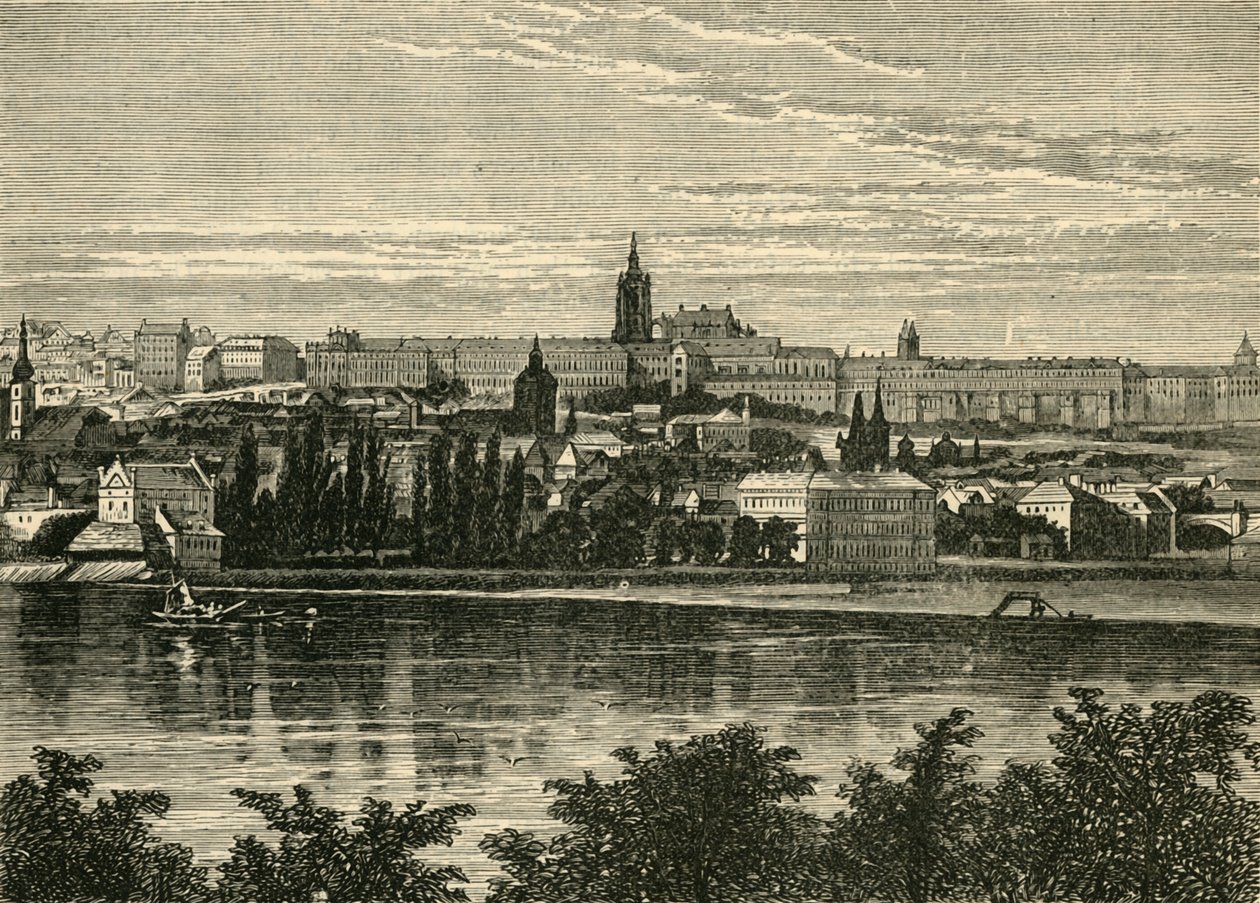 Palacio de los Reyes de Bohemia y Catedral de Hradschin, Praga, 1890 de Unbekannt
